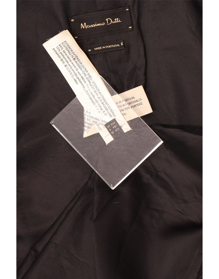 Dwurzędowy płaszcz damski Massimo Dutti EU 38, mała, czarna wełna