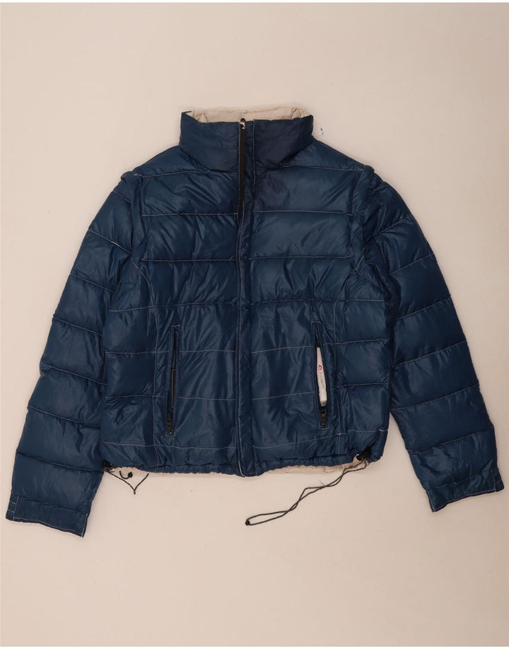 Dolomite Womens Crop Graphic Padded Jacket UK 18 XL Blue Colourblock