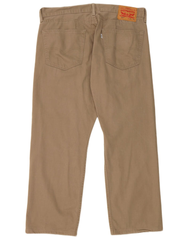Calça Levi's Masculina 505 Regular Fit Reta Casual W36 L26 Algodão Cáqui