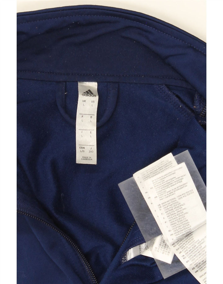 Adidas Mens Tracksuit Top Jacket Large Navy Blue Polyester