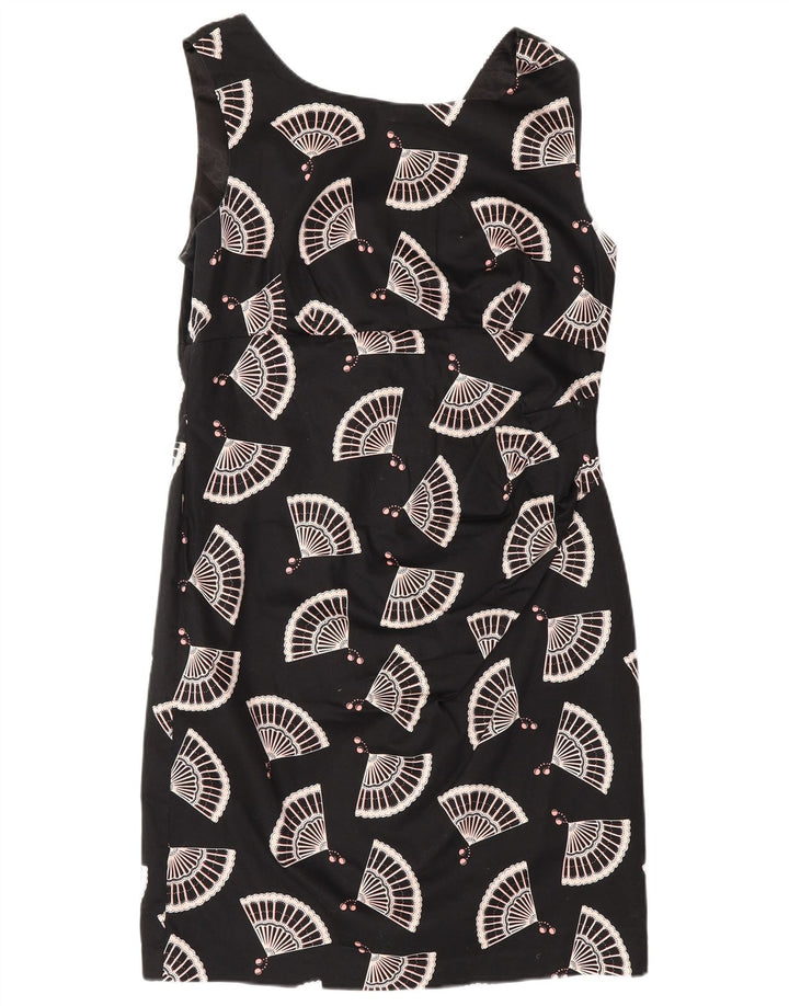 Abito tubino senza maniche con motivo astratto da donna Oasis UK 16 grande nero