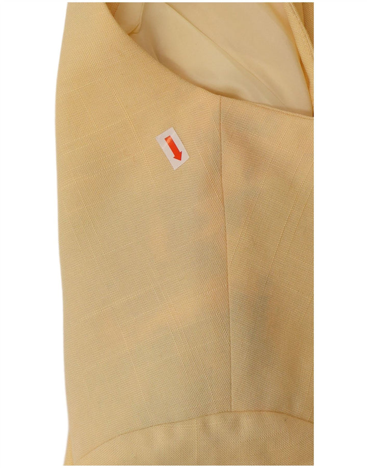 VINTAGE Womens 7 button Blazer Jacket UK 18 XL Yellow Polyester