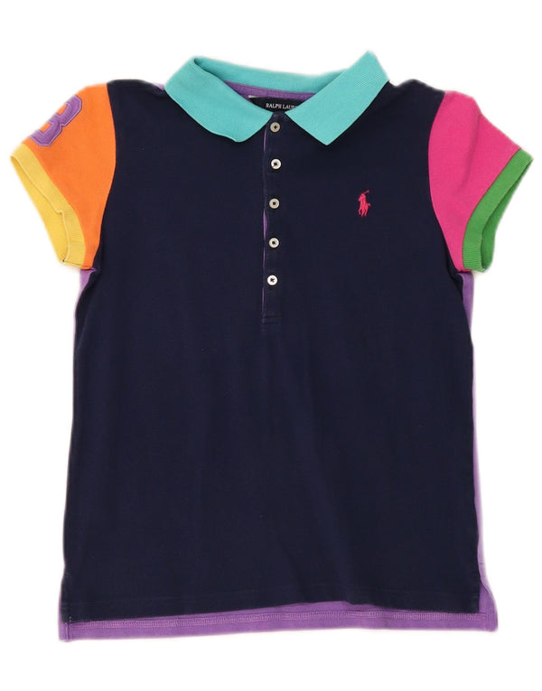 Ralph Lauren Mädchen-Poloshirt, 15–16 Jahre, XL, mehrfarbig, Farbblock