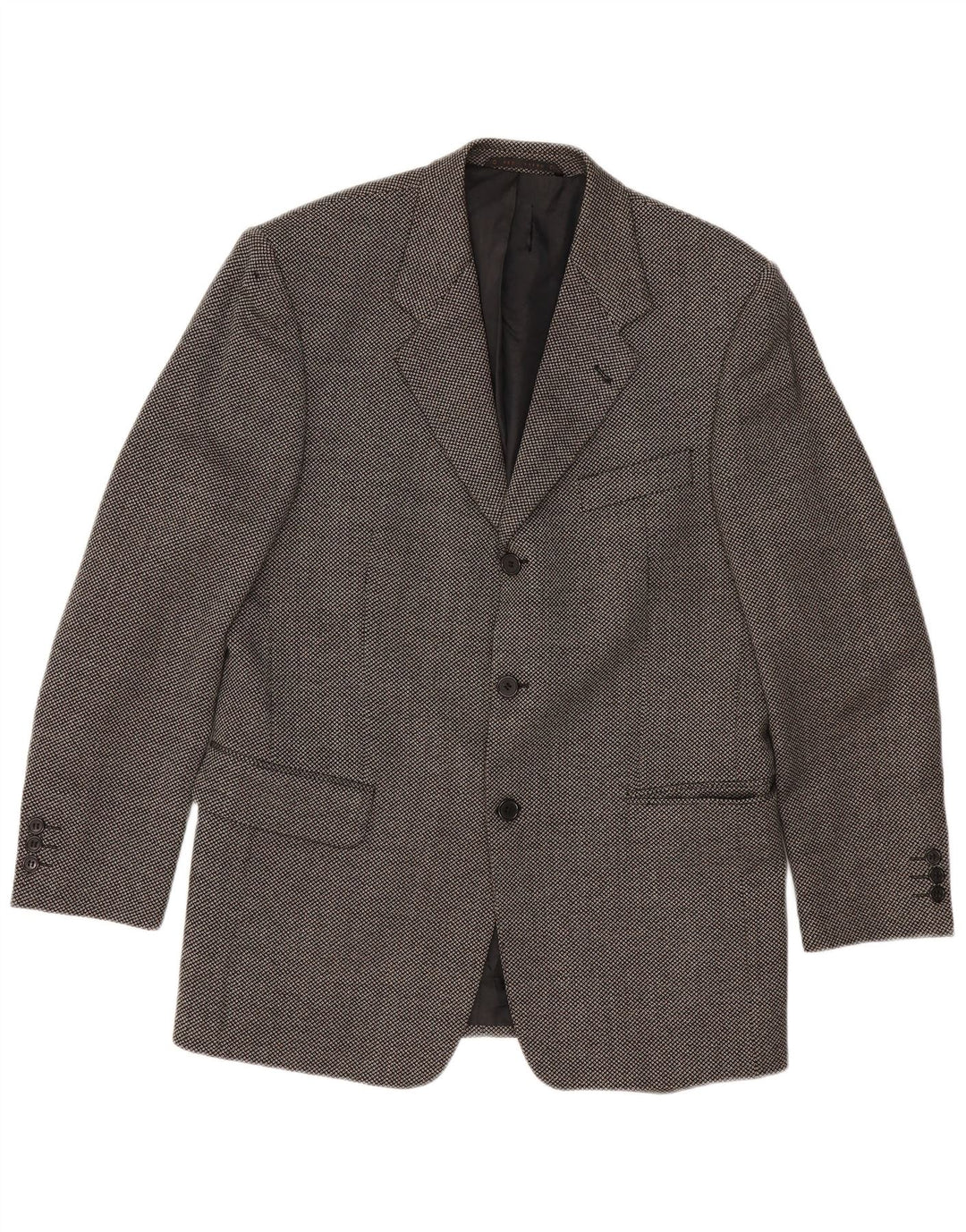 REDGREEN Mens 3 Button Blazer Jacket EU 50 Large Grey Spotted Wool