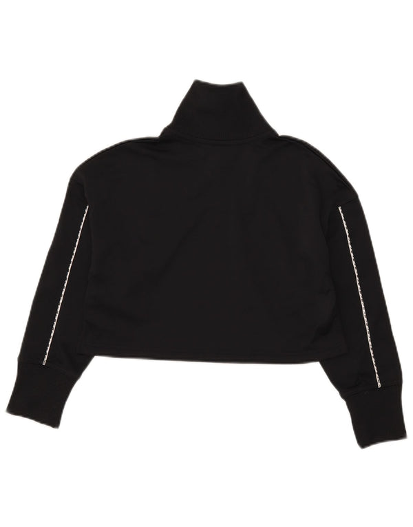 Nike Womens Crop Tracksuit Top Jacket UK 10 Small Black Polyester