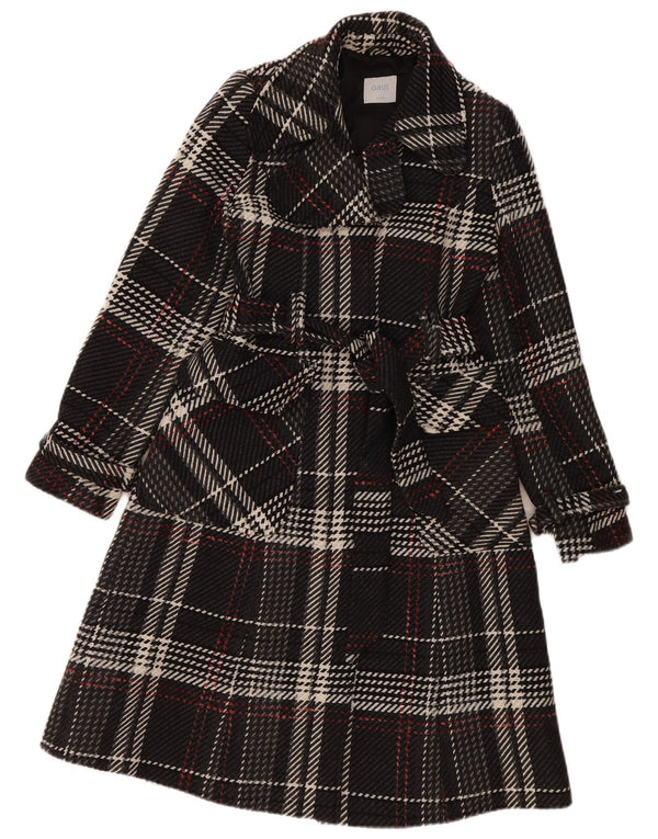 Abrigo Oasis para mujer UK 8 Small Black Check Wool