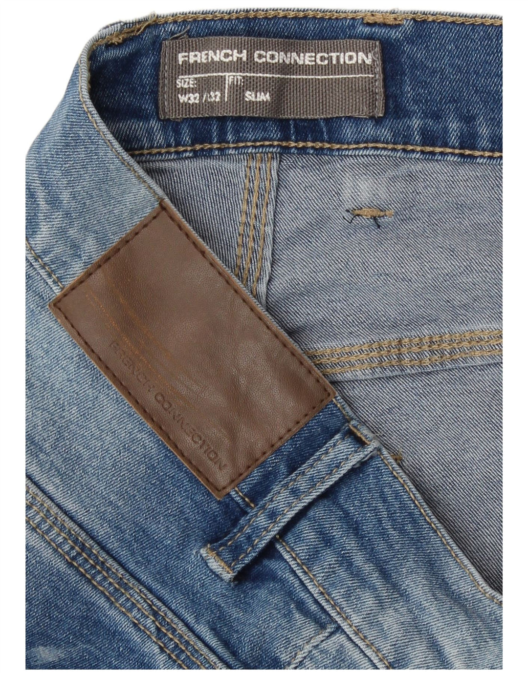 French Connection Mens Slim Jeans W32 L32 Blue Cotton