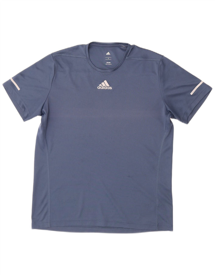 Adidas Mens Climalite T-Shirt Top Large Navy Blue