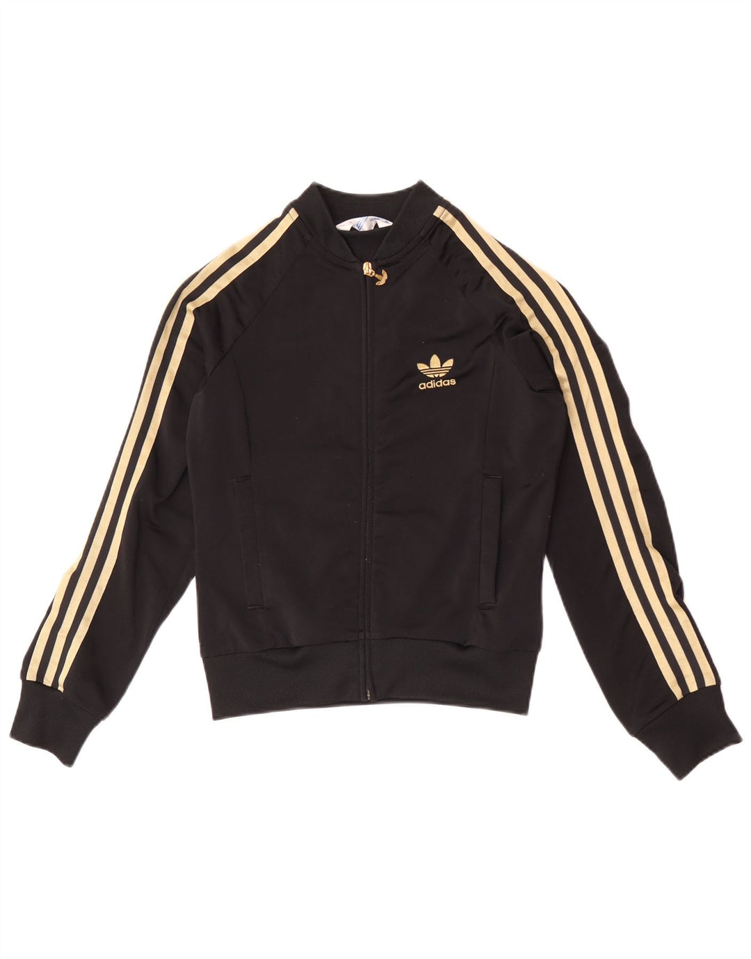 Jachetă de top pentru trening grafic Adidas pentru femei EU 34 XS poliester negru