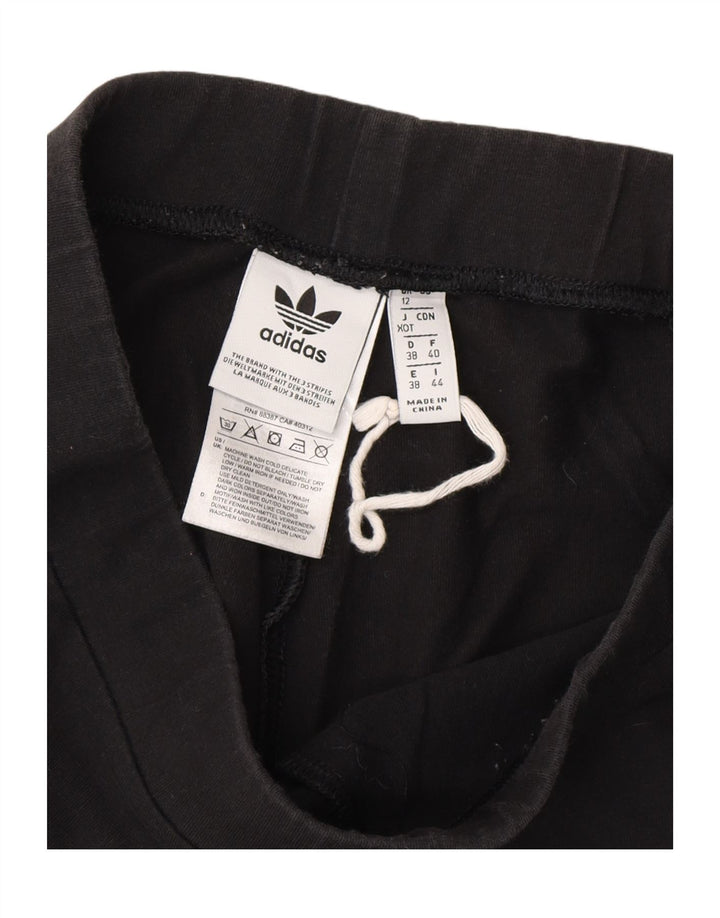 ADIDAS Womens Leggings UK 12 Medium Black Cotton Vintage Adidas and Second-Hand Adidas from Messina Hembry 