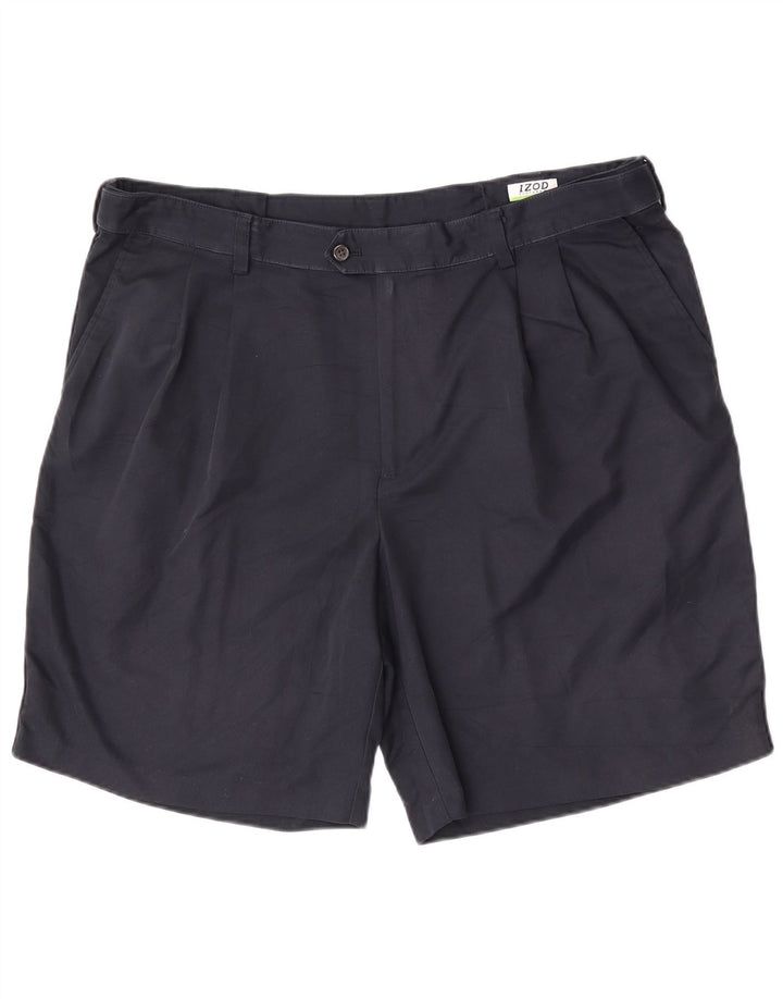 Izod Herre Chino Shorts W42 2XL Navy Blue Polyester