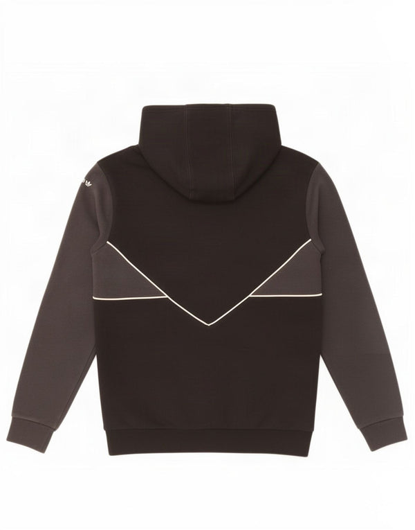 Felpa con cappuccio da uomo Adidas Small in cotone color block nero