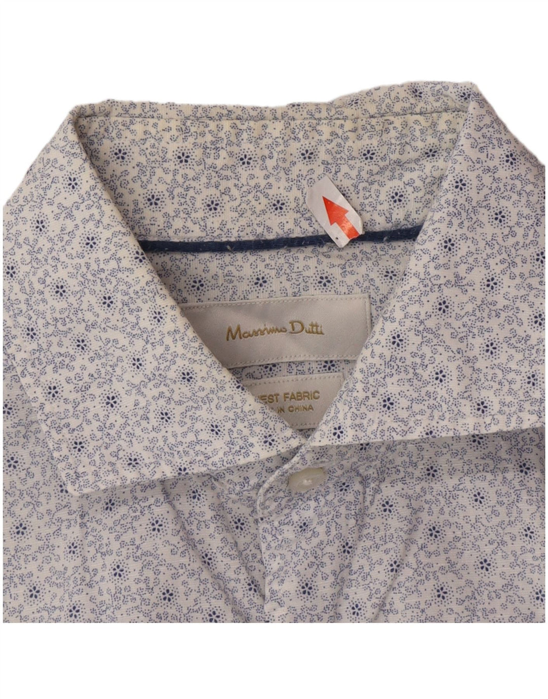 Massimo Dutti herreskjorte lille hvid blomstret bomuld