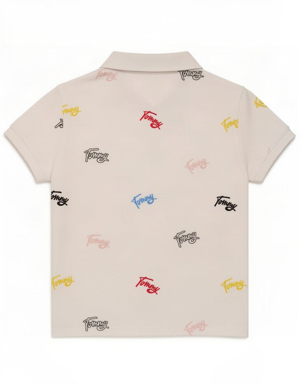 Tommy Hilfiger piger grafisk polo shirt 8-9 år Medium hvid bomuld