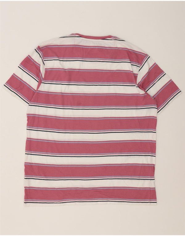 James Pringle T-Shirt Homme Haut Large Rose Rayé Coton
