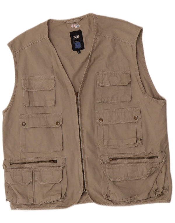 Sea Barrier Gilet utilitaire pour homme UK 42 XL Kaki Coton