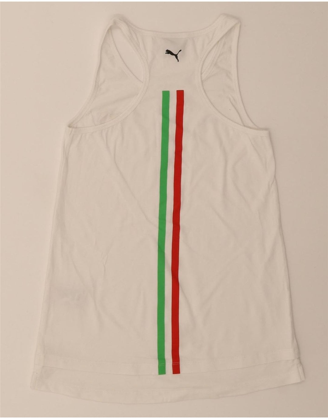 PUMA Womens Vest Top UK 8 Small White Cotton Vintage Puma and Second-Hand Puma from Messina Hembry 
