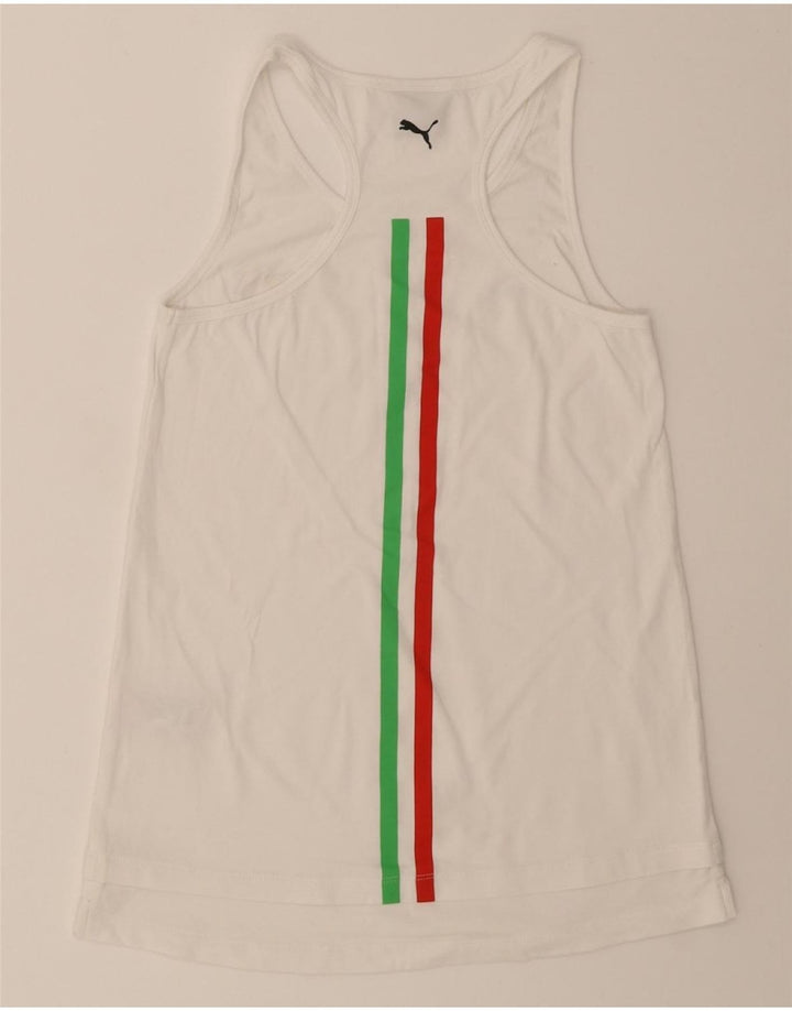 PUMA Womens Vest Top UK 8 Small White Cotton Vintage Puma and Second-Hand Puma from Messina Hembry 
