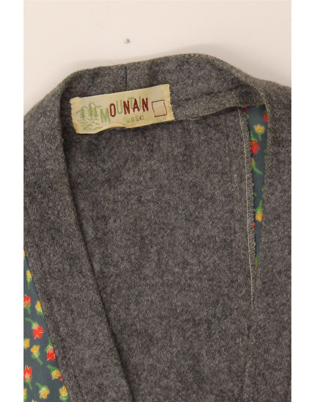 LUSSO Womens Wrap Dress UK 12 Medium Grey Floral Wool Vintage Lusso and Second-Hand Lusso from Messina Hembry 