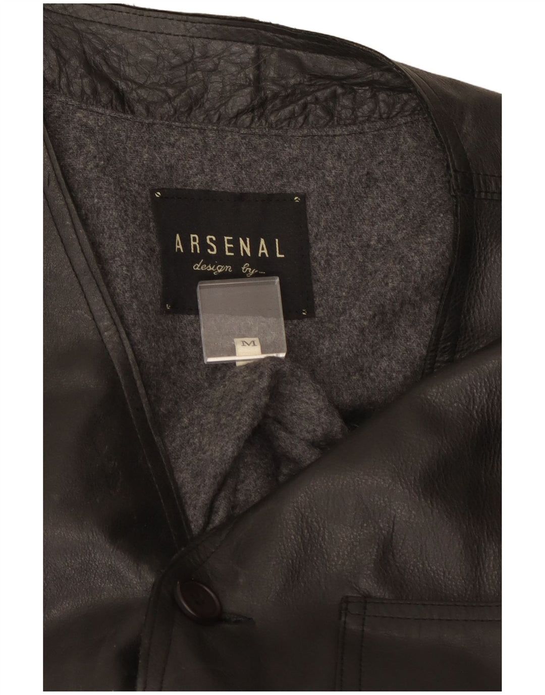 Arsenal Mens Leather Gilet UK 38 Medium Black
