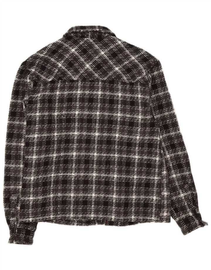 Karl Kani Mens Flannel Shirt Medium Black Check Polyester