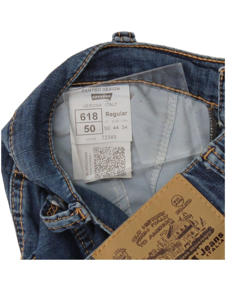 CARRERA Mens Cargo Denim Shorts W34 Large  Blue Cotton