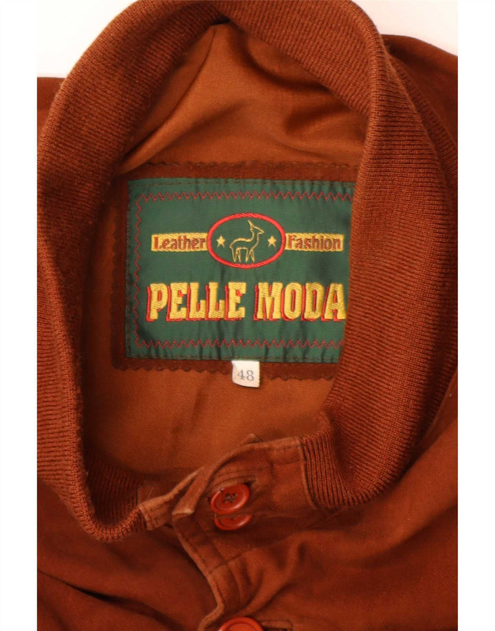 Pelle Moda Ανδρικό Suede Bomber Jacket IT 48 Medium Brown