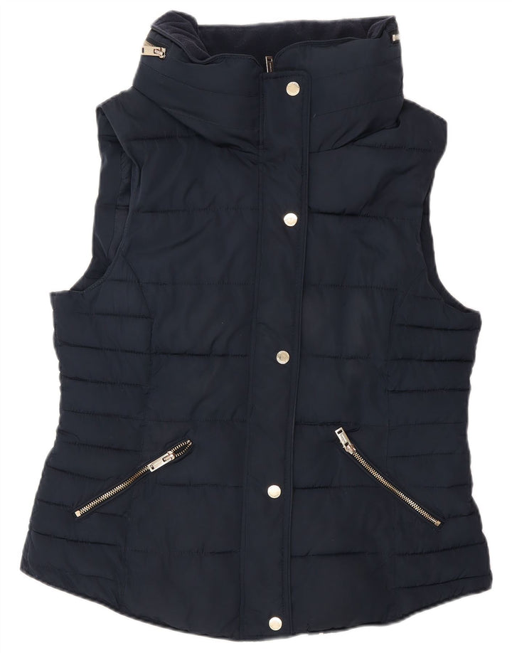 Monsoon Womens Polstret Gilet UK 14 Medium Navy Blue Polyester