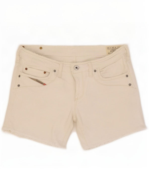 Diesel Damen Kycut Denim Shorts W29 Mittelweiße Baumwolle