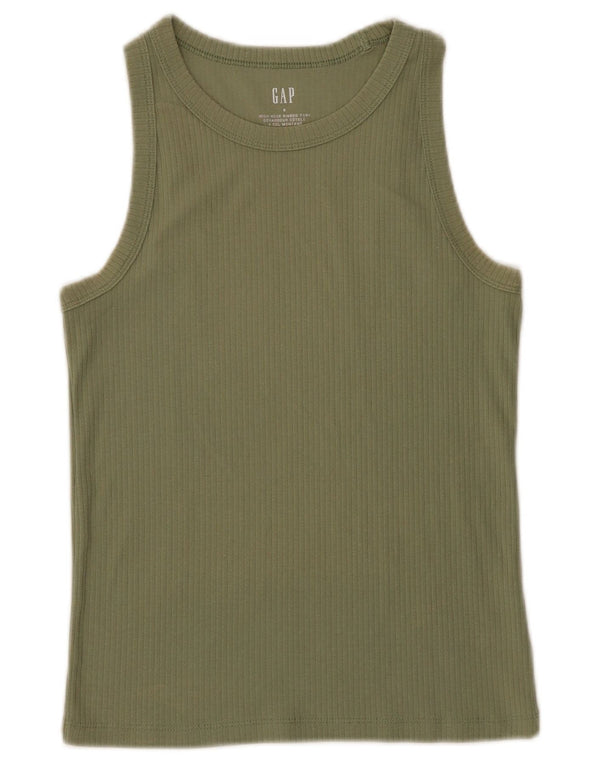 Gap Damevest Top UK 8 Small Khaki Cotton
