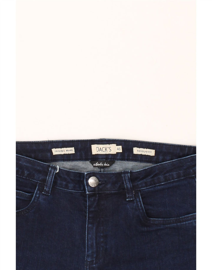 DACK'S Womens Regular Fit Slim Jeans IT 46 Large W32 L32 Navy Blue Cotton Vintage Dack's and Second-Hand Dack's from Messina Hembry 