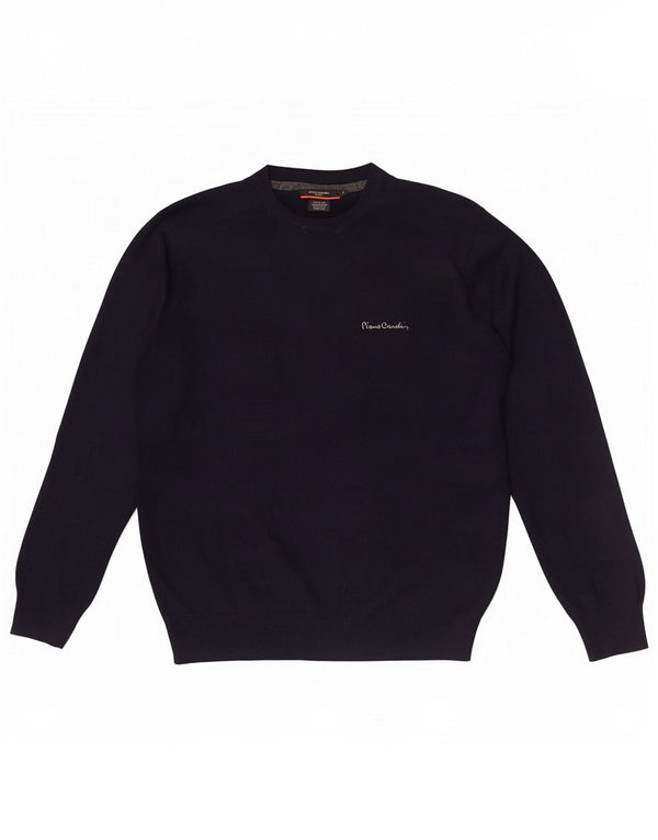 Pierre Cardin Mens Crew Neck Jumper Sweater Small Navy Blue Acrylic