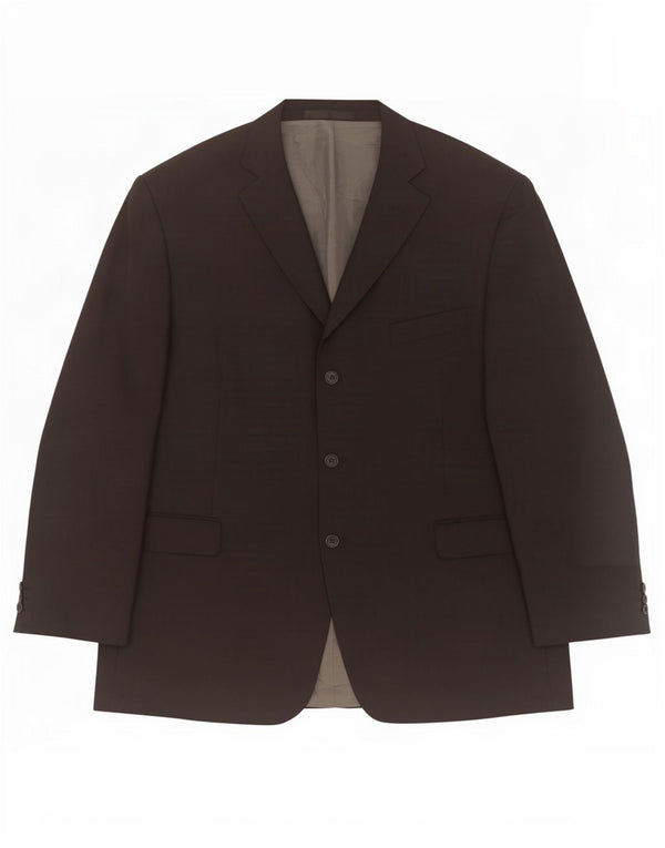 Jaqueta blazer masculina de 3 botões Marks & Spencer Reino Unido 48 2XL poliéster preto