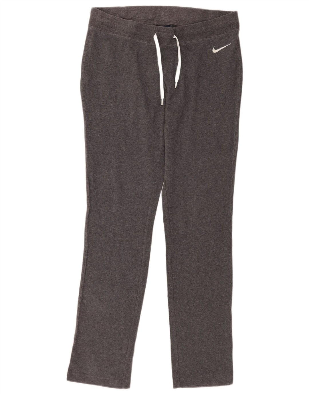 Nike Womens Tracksuit Trousers UK 14 Medium Grey Cotton