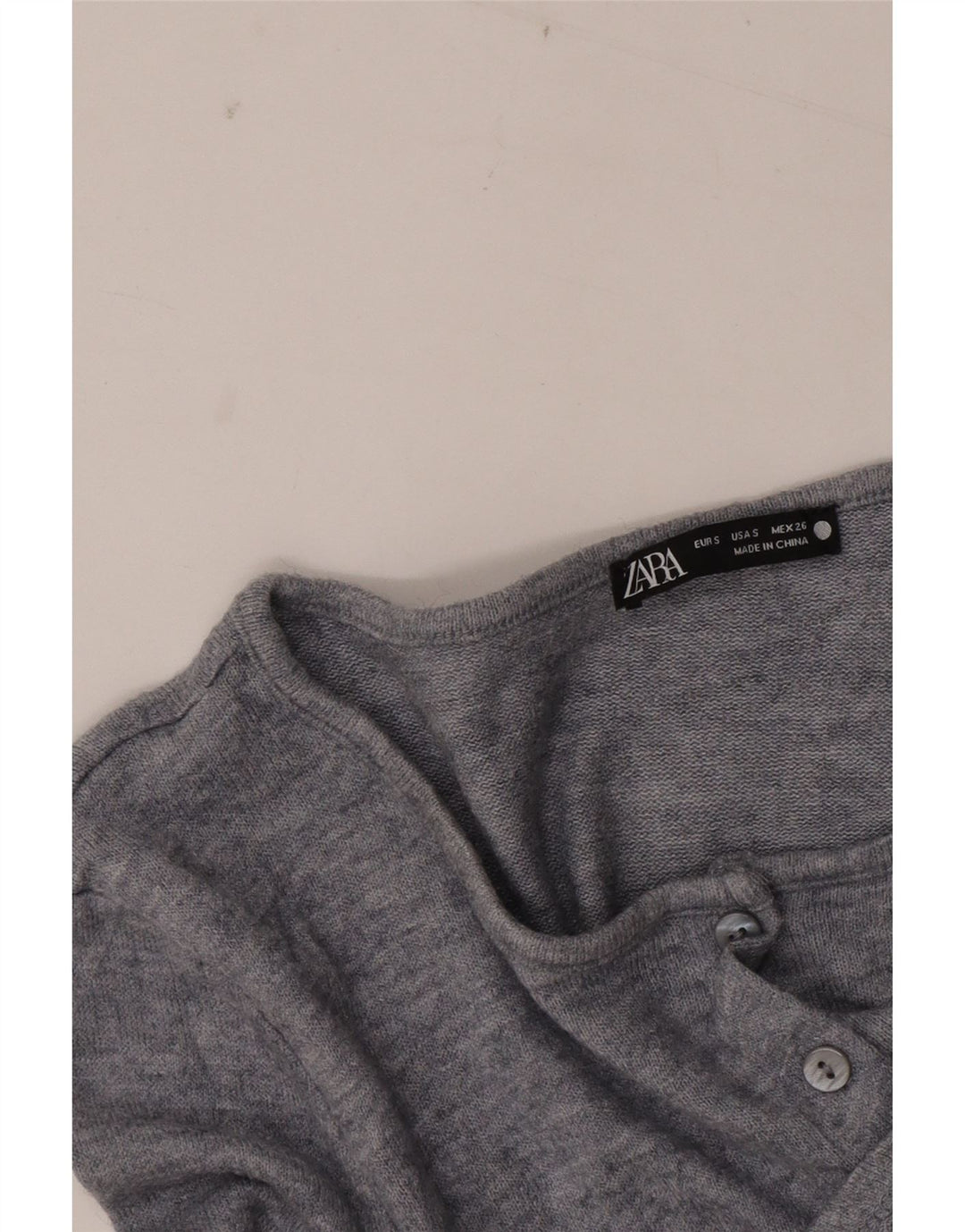 Zara Womens Crop Cardigan Top UK 10 Small Grey