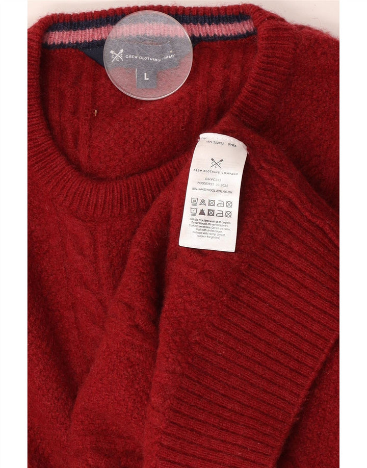 Crew Clothing Mens Neck Jumper Sweater Large Red Lambswool