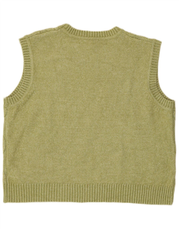 Marks & Spencer Womens Vest Tank Top UK 16 Large Green Polyester