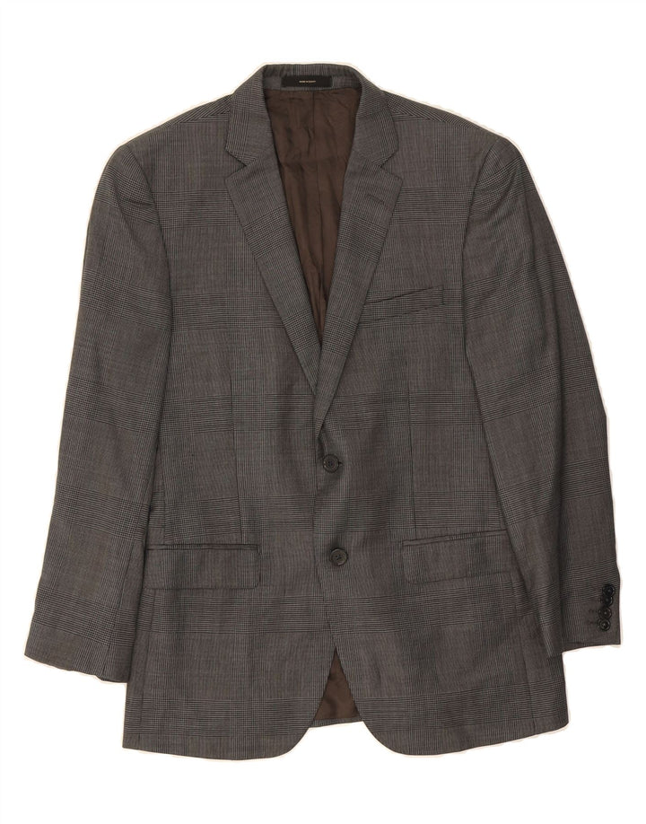 MASSIMO DUTTI Mens 2 Button Blazer Jacket UK 38 Medium Grey Check Acetate Vintage Massimo Dutti and Second-Hand Massimo Dutti from Messina Hembry 
