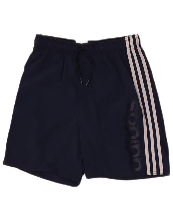 Adidas Boys Graphic Sport Shorts 11-12 Years Navy Blue Nylon