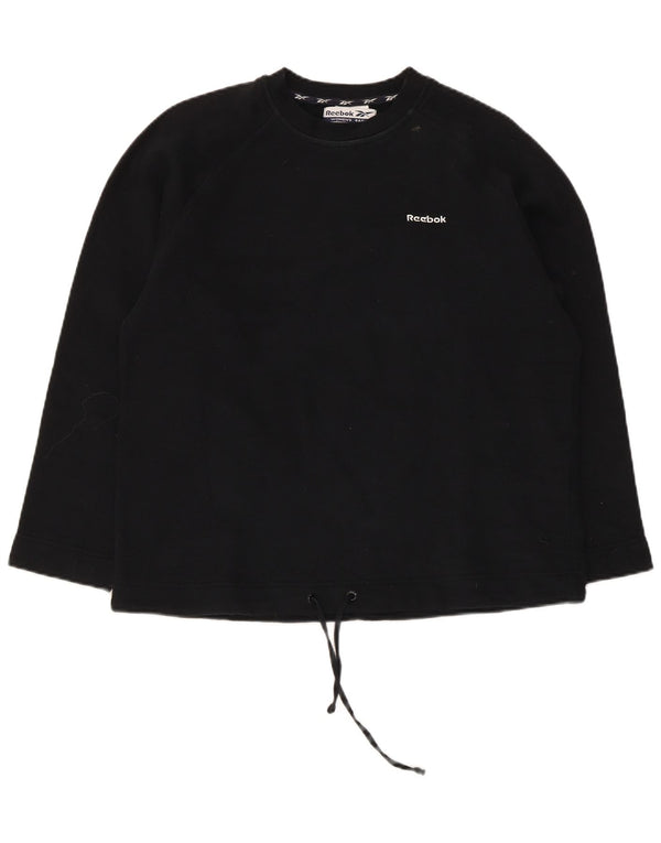 Felpa da donna Reebok Jumper UK 12 Medium Black Cotton