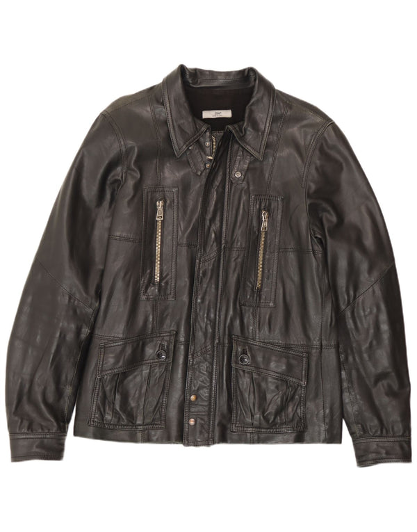 Jachetă din piele pentru bărbați Zen IT 52 din piele neagră mare