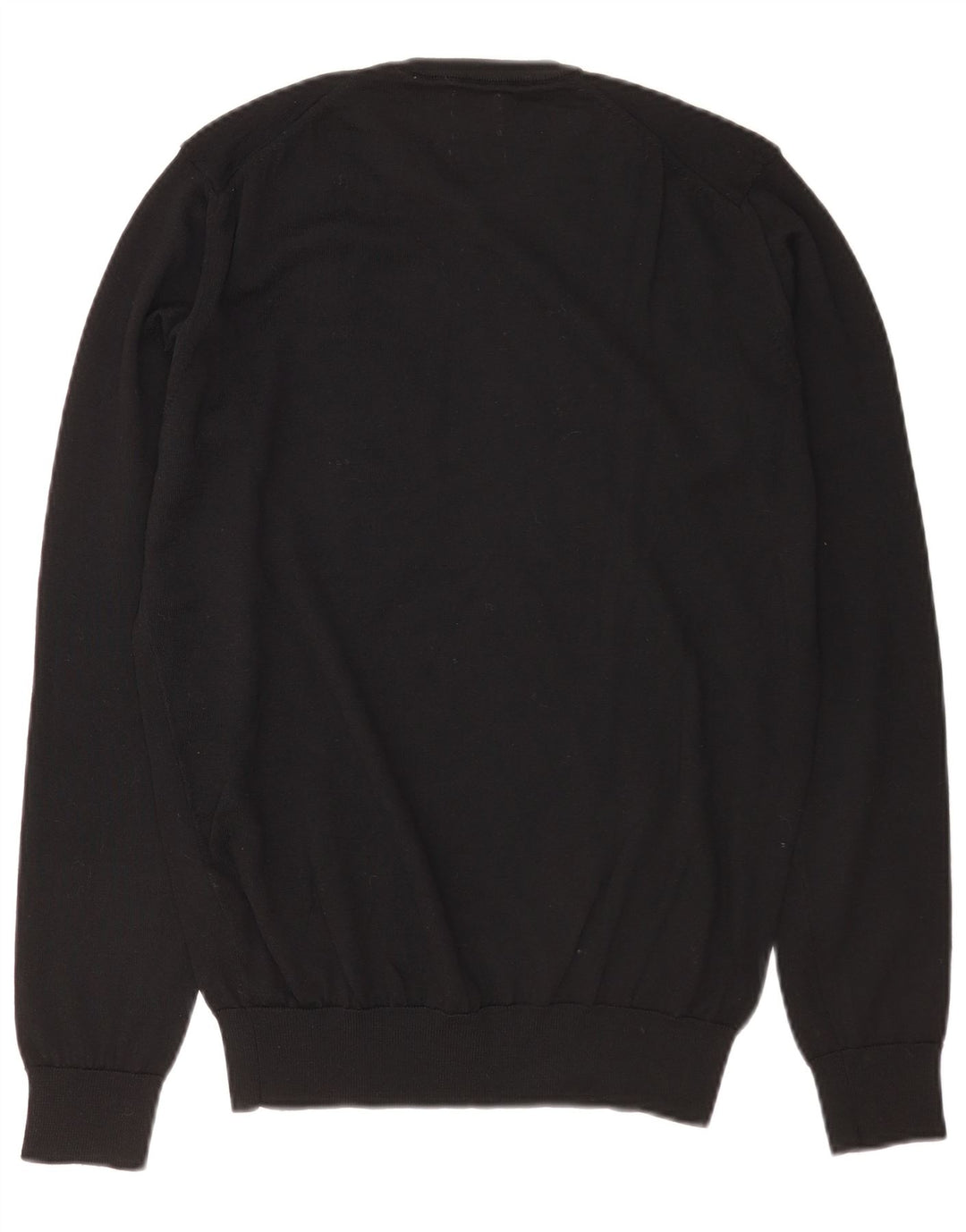 Zara Mens Crew Neck Jumper Sweater Small Black Wool