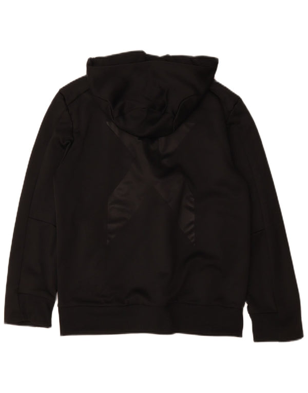 Adidas Boys Graphic Zip Hoodie Sweater 13-14 Years Black Polyester