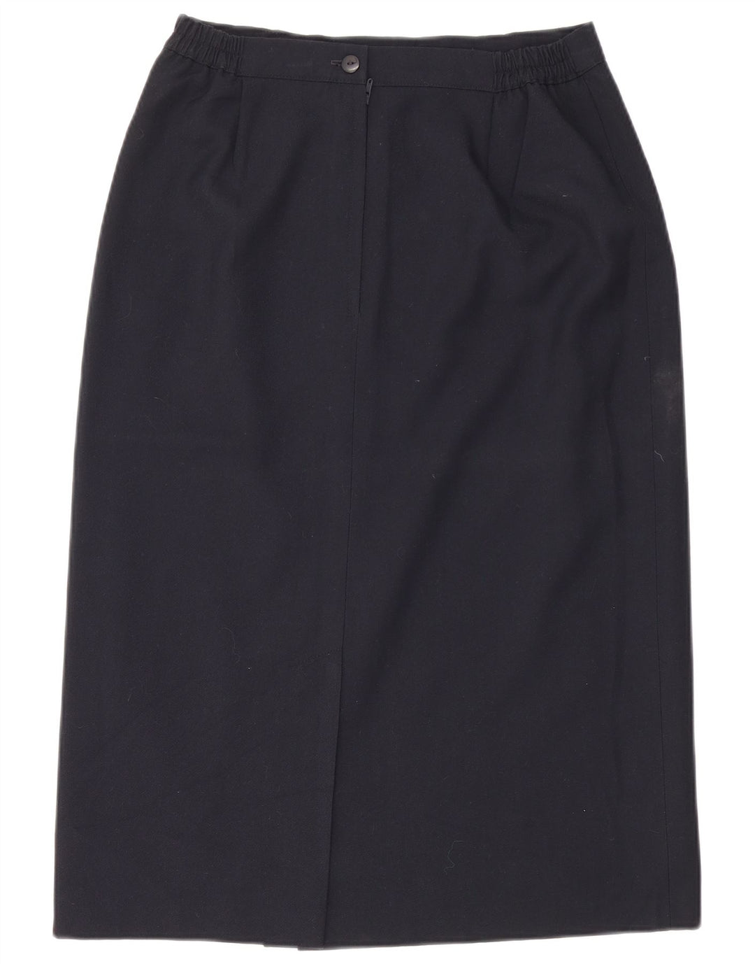 VINTAGE Womens Pencil Skirt UK 12 Medium W28  Navy Blue Polyester