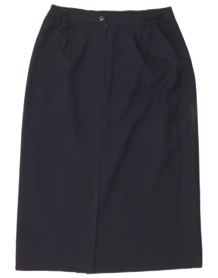 VINTAGE Womens Pencil Skirt UK 12 Medium W28  Navy Blue Polyester