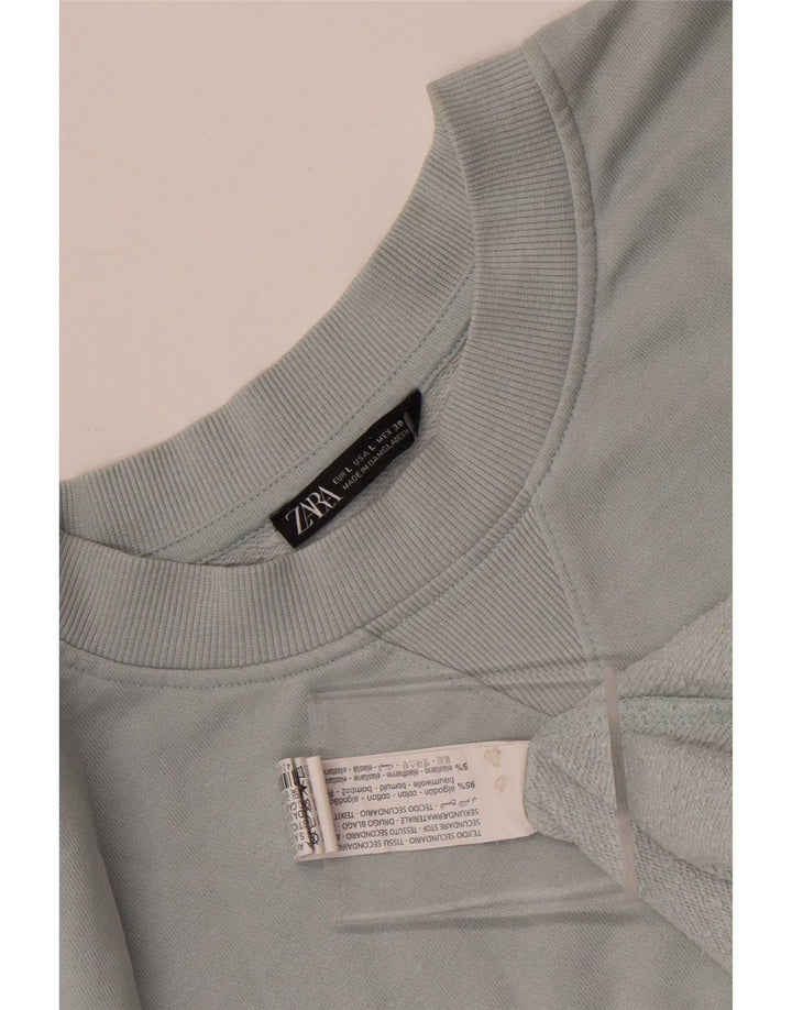 Zara Mens Sweatshirt Jumper Large Blue Cotton