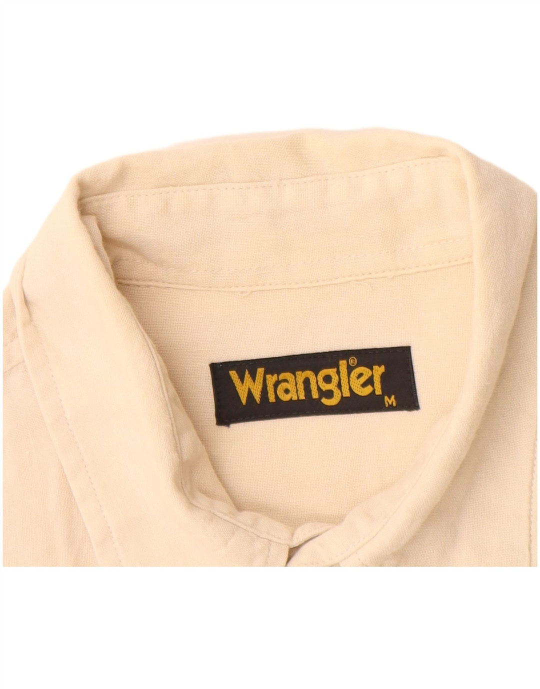 Wrangler Mens Short Sleeve Shirt Medium Beige Linen