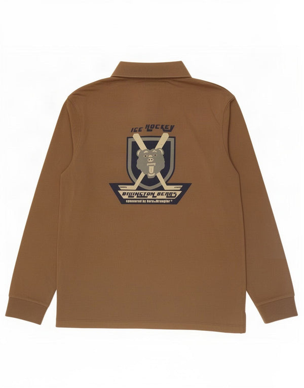 Polo da rugby a maniche lunghe da uomo Wrangler Hero XL in cotone marrone