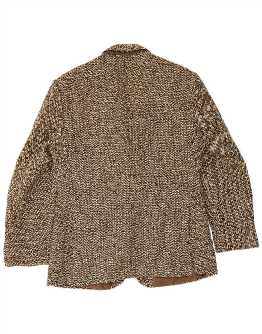 Harris Tweed Herre 2-knaps blazerjakke UK 40 Stor brun sildebensuld