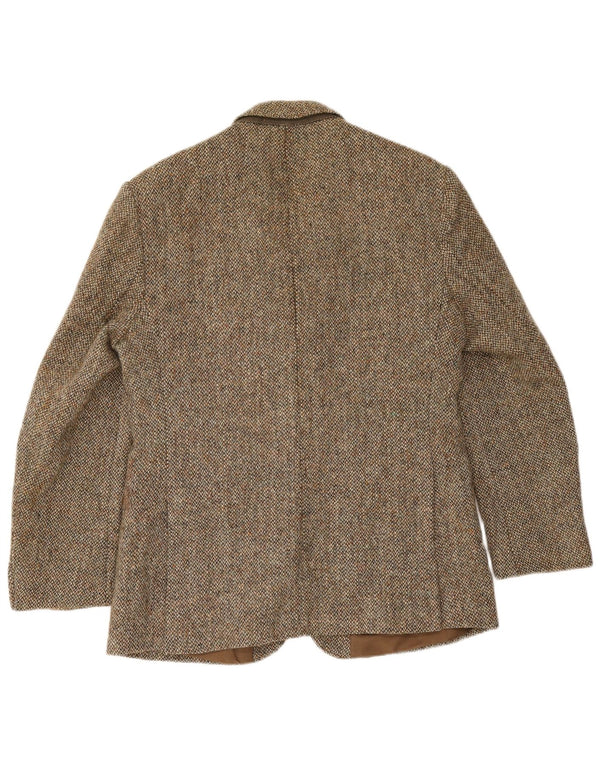 Harris Tweed Herre 2-knaps blazerjakke UK 40 Stor brun sildebensuld